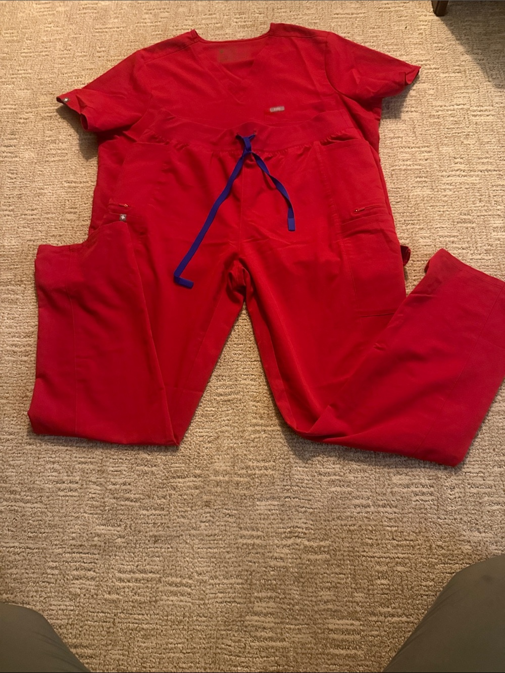 Figs Red Mayfair High waisted Tall Skinny XL pants, Top XXL